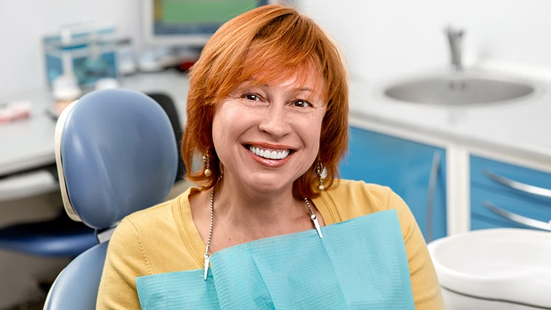 3D Printed Dentures on female senior